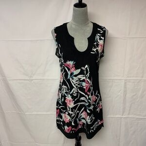 Whitehouse Blackmarket Dress Size M Dark Shift Floral Vacation Resort Cruise